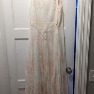 Chiffon wrap dress with pleats